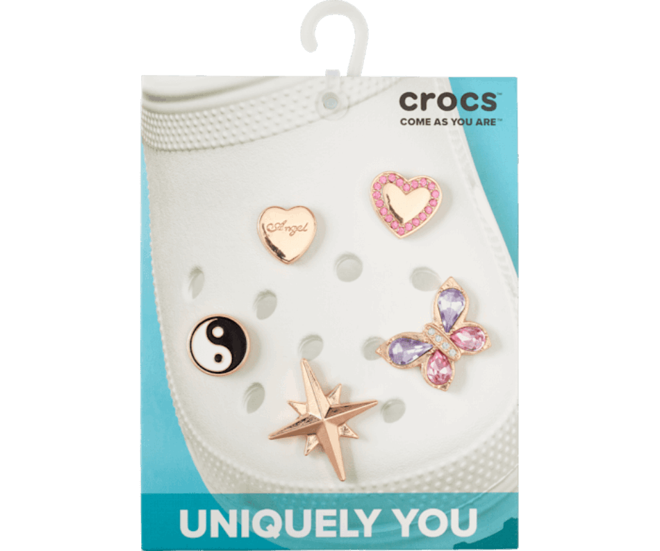 Crocs Rosa E Oro Confezione Da 5