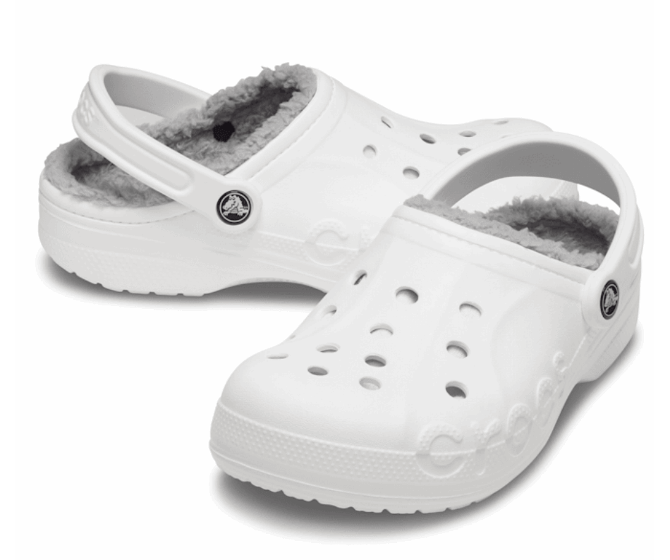 Zoccolo Crocs Baya Foderato Bianco-grigio Chiaro