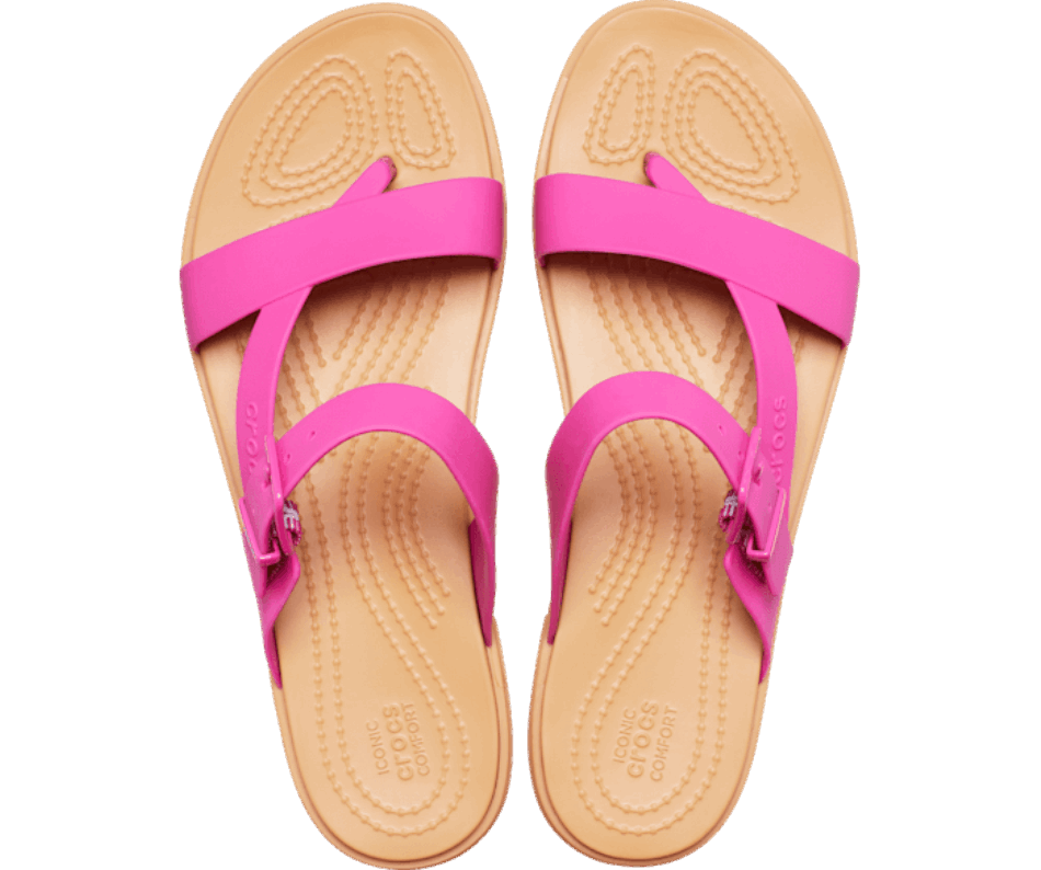 Crocs Da Donna Tulum Toe Post Sandalo Fucsia Fun-tan