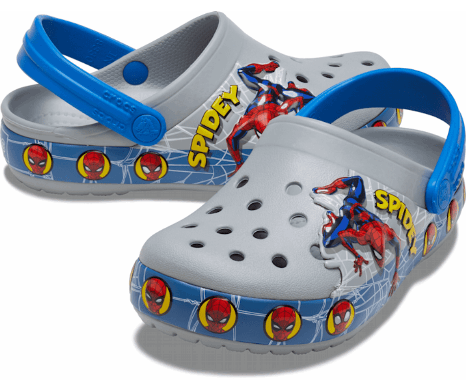 Crocs Kids Fun Lab Spider-man Luci Zoccoli Grigio Chiaro