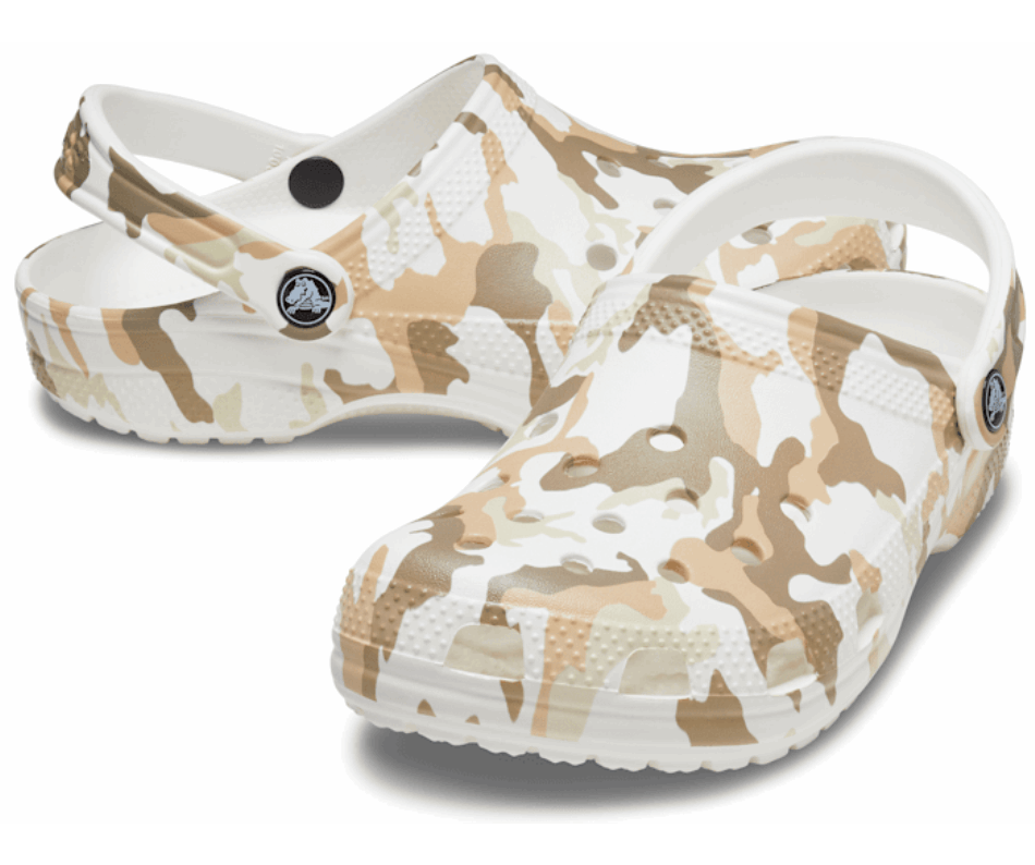 Zoccolo Crocs Classico Stampato Mimetico Bianco-multi