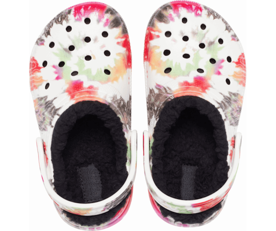 Zoccolo Classico Foderato Con Grafica Tie-dye Di Crocs Kids Nero-multi