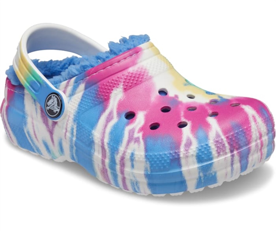 Zoccoli Classici Foderati Con Grafica Tie-dye Di Crocs Kids Blu Polvere-multi