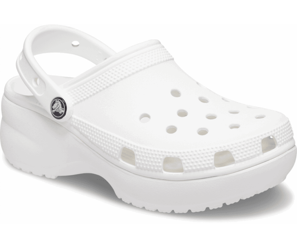 Zoccoli Crocs Classici Da Donna Con Plateau Bianchi