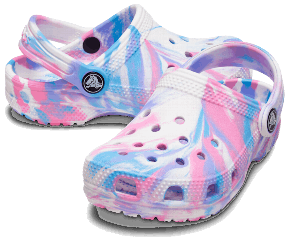 Crocs Bambino Classico Zoccolo Marmorizzato Bianco-rosa