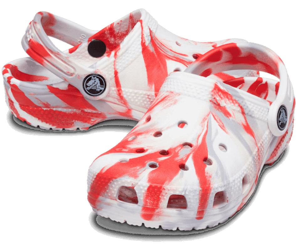 Crocs Bambino Classico Zoccolo Marmorizzato Bianco-fiamma