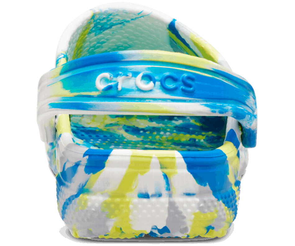 Crocs Bambino Classico Zoccolo Marmorizzato Bianco-cobalto Brillante