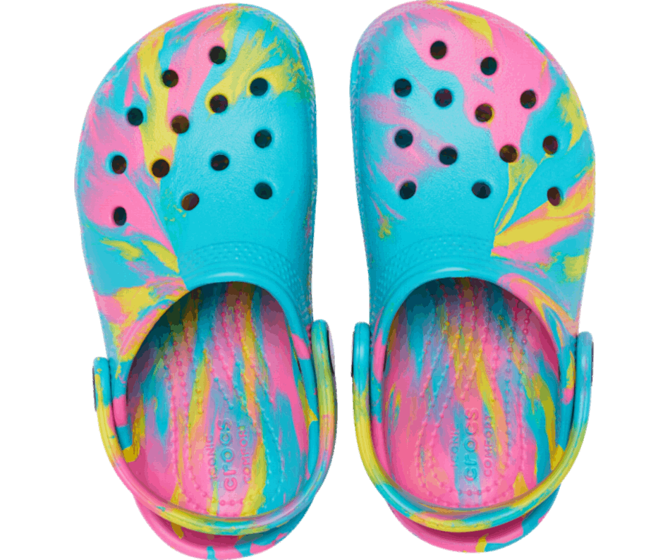 Crocs Bambino Classico Marmorizzato Zoccoli Digital Aqua-multi