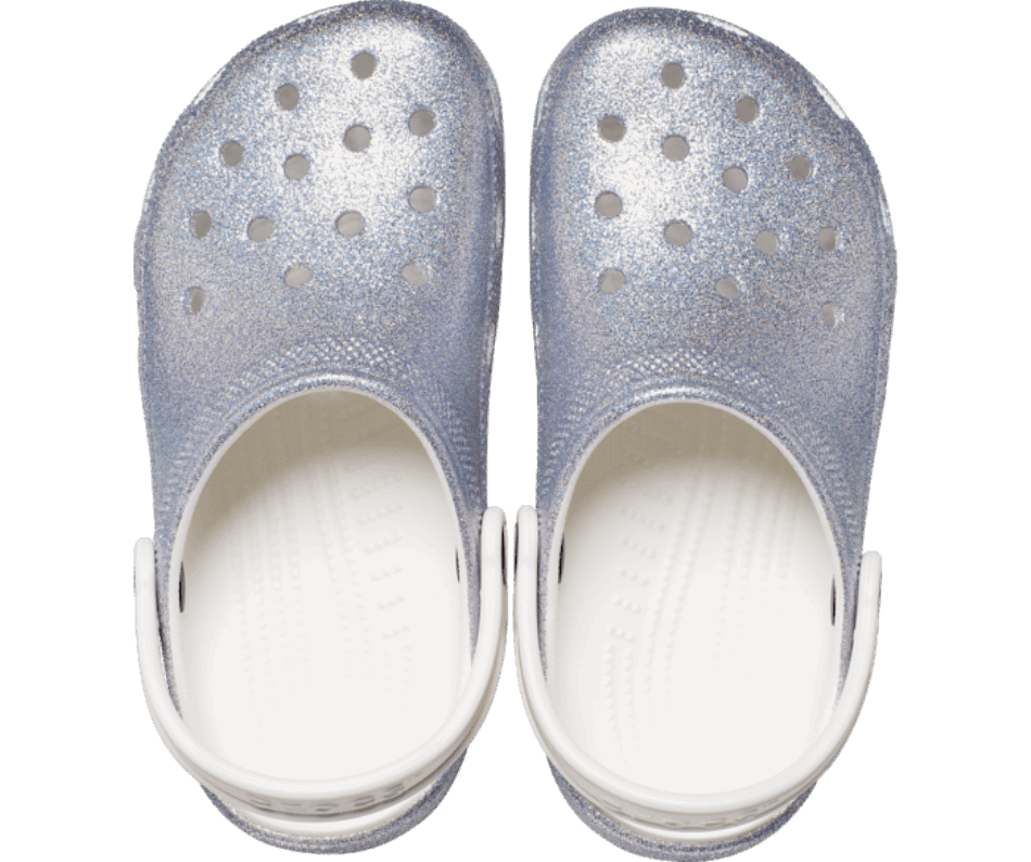 Zoccolo Classico Glitter Per Bambini Crocs Bianco-multi