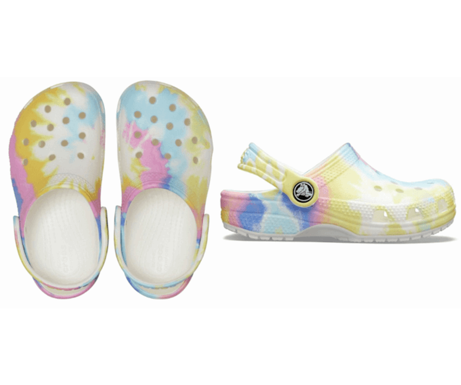 Crocs Toddler Classico Zoccolo Tie-dye Grafico Bianco-multi