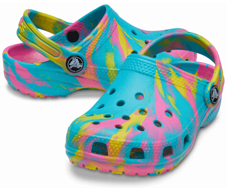 Crocs Kids Classico Marmorizzato Zoccoli Digital Aqua-multi