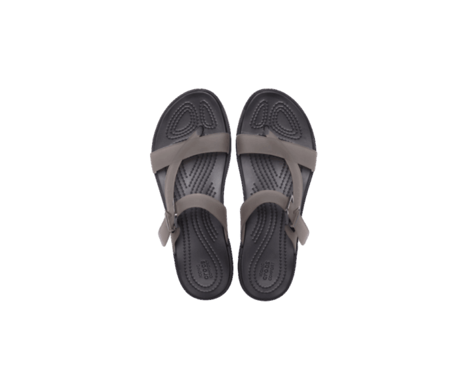 Crocs Da Donna Tulum Translucent Toe Post Nero