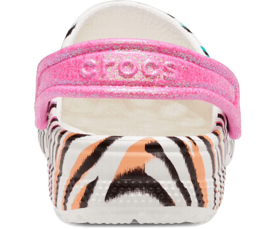 Crocs Kids'classico Zoccolo Animalier Bianco-multi