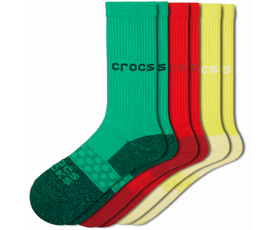 Calzini Crocs Adulto Crew Solid Confezione Da 3 Verde-multi