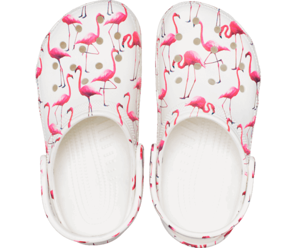 Zoccoli Classici Per Feste In Piscina Per Bambini Crocs White-flamingo