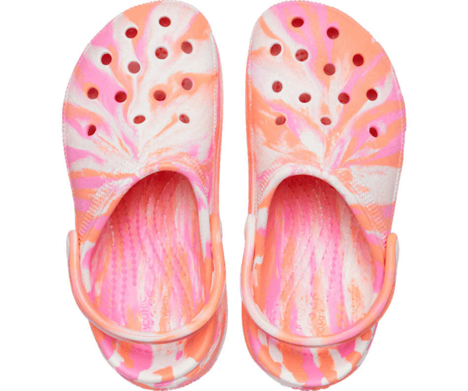 Zoccoli Con Cutie Marmorizzati Classici Per Bambini Crocs Papaya-multi