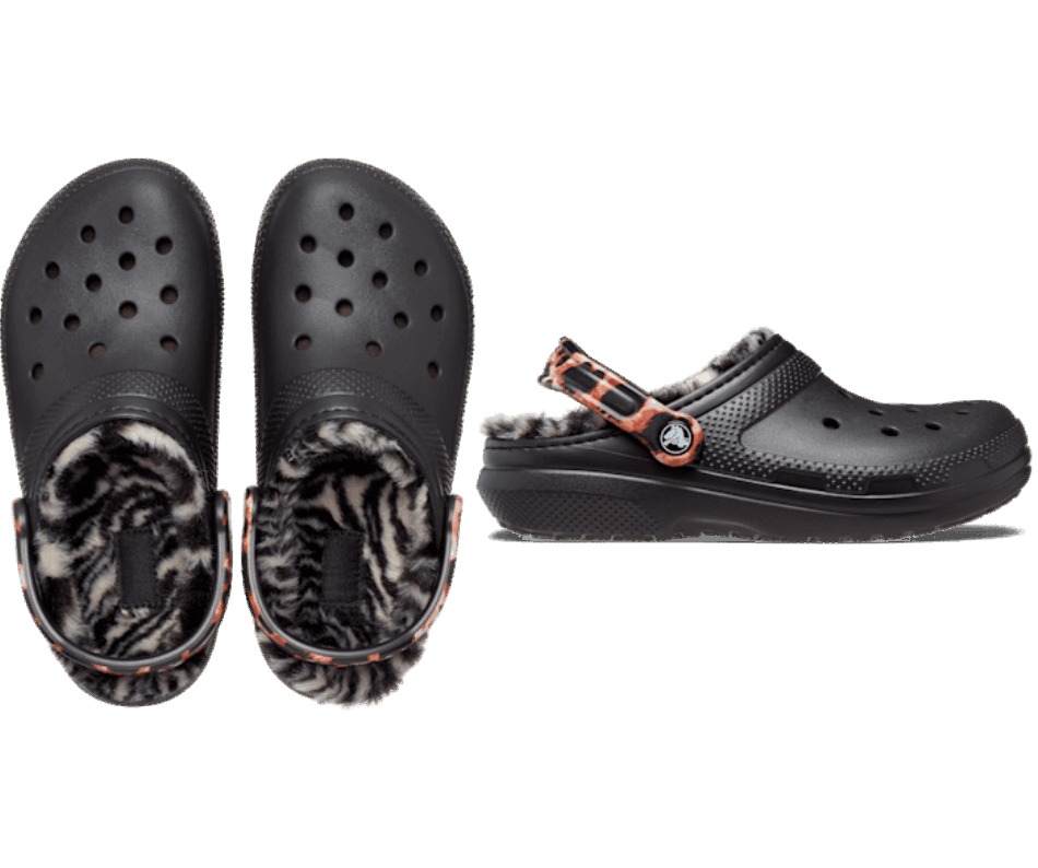 Crocs Classic Foderato Animal Remix Zoccoli Nero-multi Animal