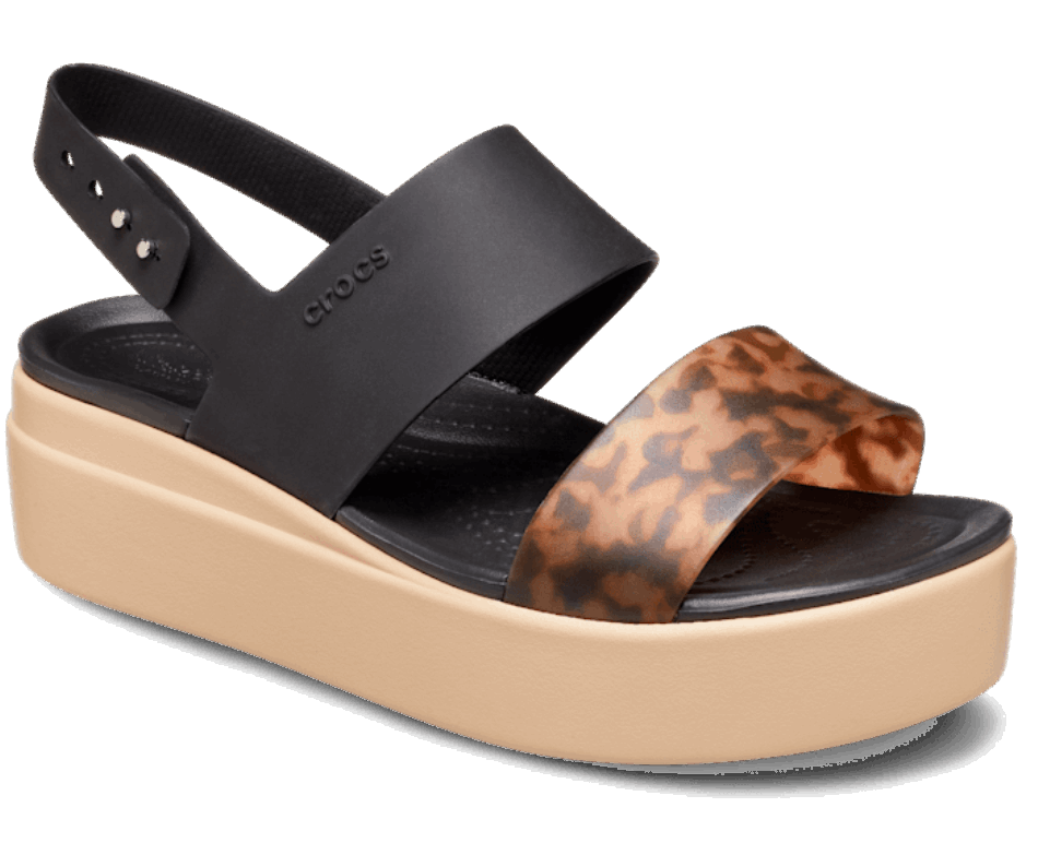 Crocs Brooklyn Tartaruga Da Donna Zeppa Bassa Nero-multi