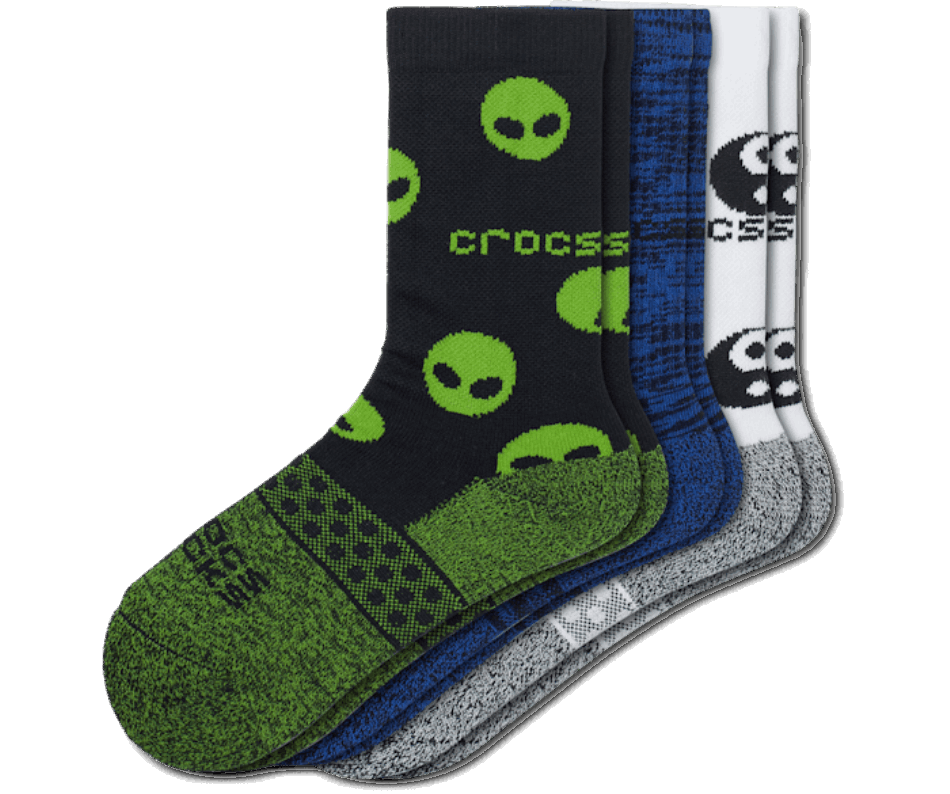 Calzini Crocs Kid Crew Easy Icon Confezione Da 3 Nero-multi