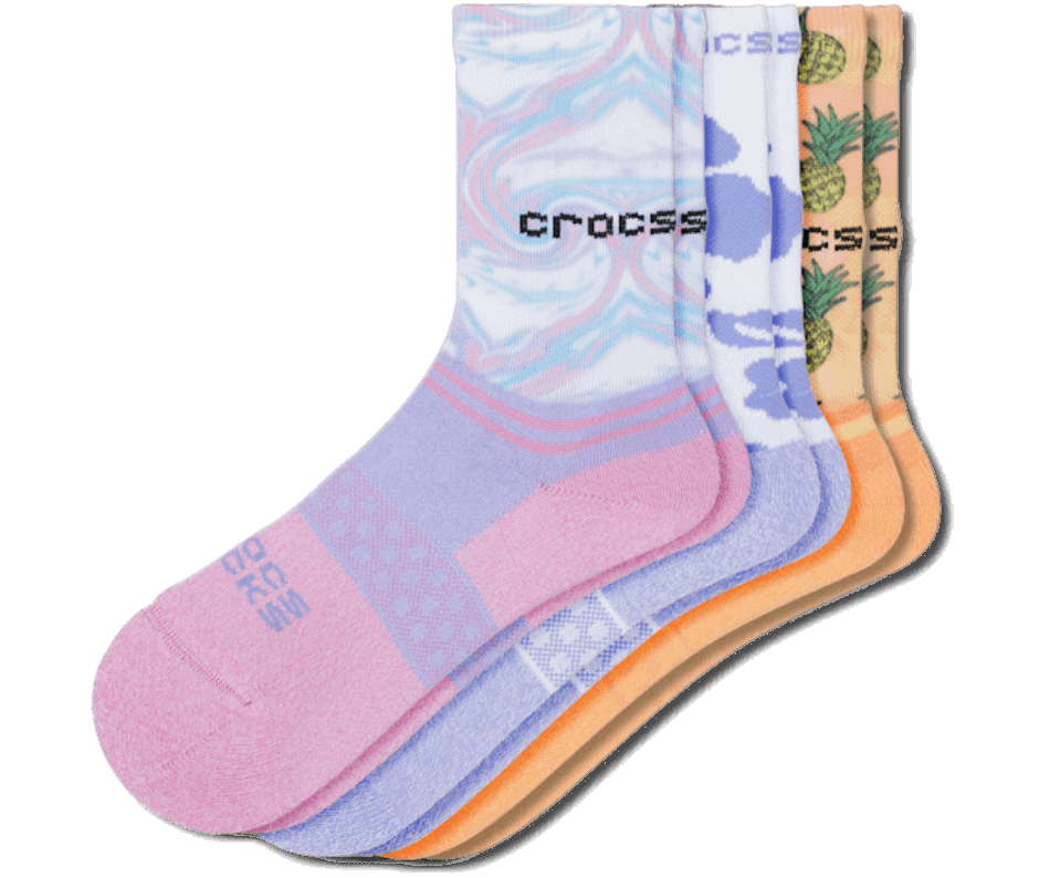 Calzini Crocs Kid Crew Girl Party In Piscina Confezione Da 3 Tropical-bianchi