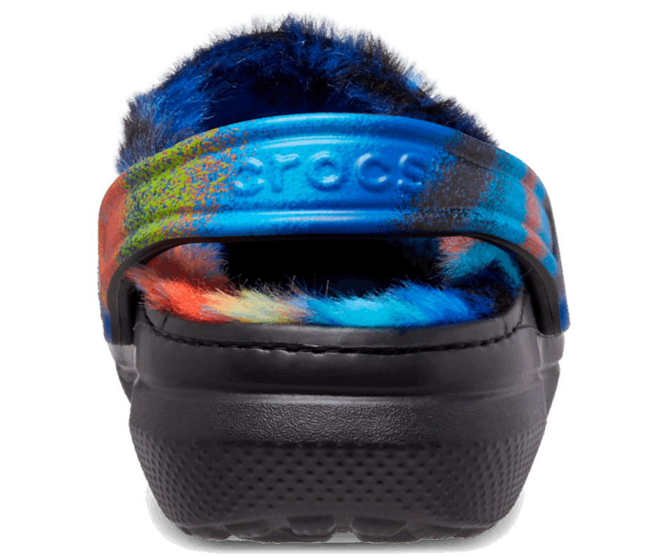 Crocs Classic Zoccoli Foderati In Pelliccia Spray Colorante Nero-multi