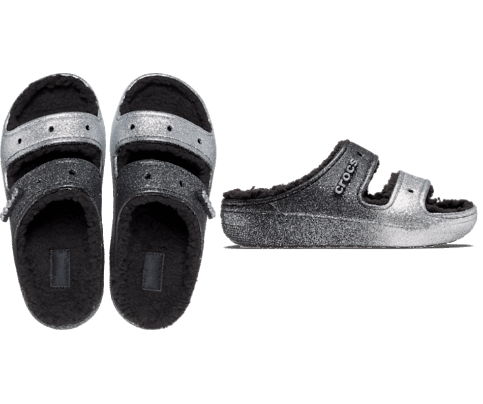 Sandalo Crocs Classico Cozzzy Glitter Nero-argento